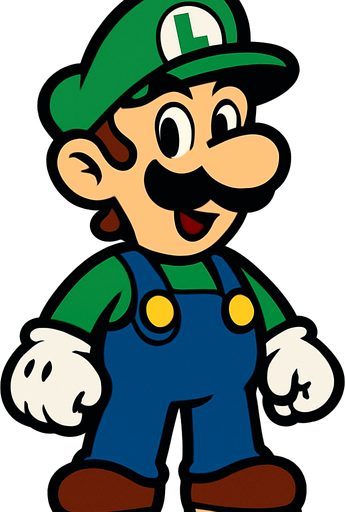 LUİGİ KARAKTERİNİ OLUŞTUR.
In-Game asset.  2d.  High contrast.  No shadows