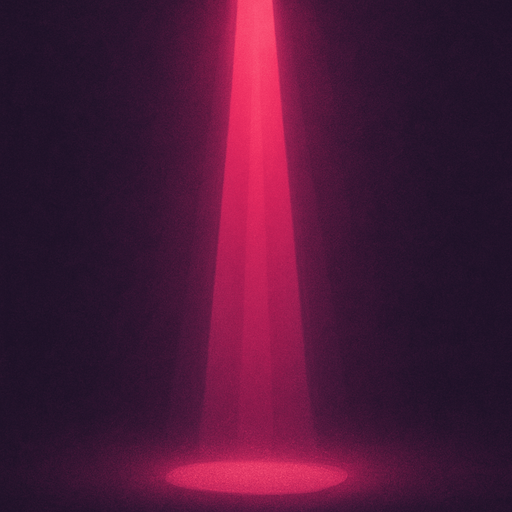 clean red-violet beam from above