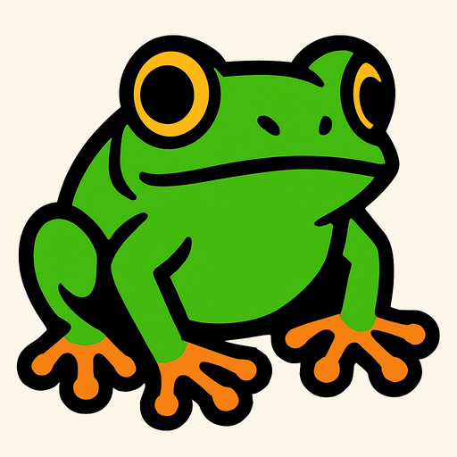 Frog.
In-Game asset.  2d.  High contrast.  No shadows