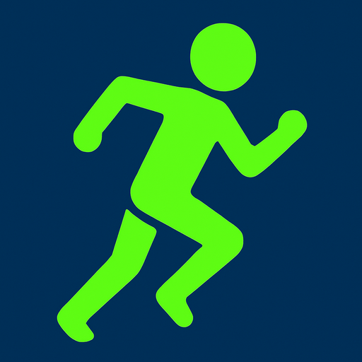 green runner running.
In-Game asset.  2d.  High contrast.  No shadows