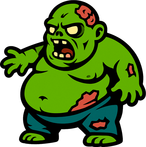 zombie fat.
In-Game asset.  2d.  High contrast.  No shadows