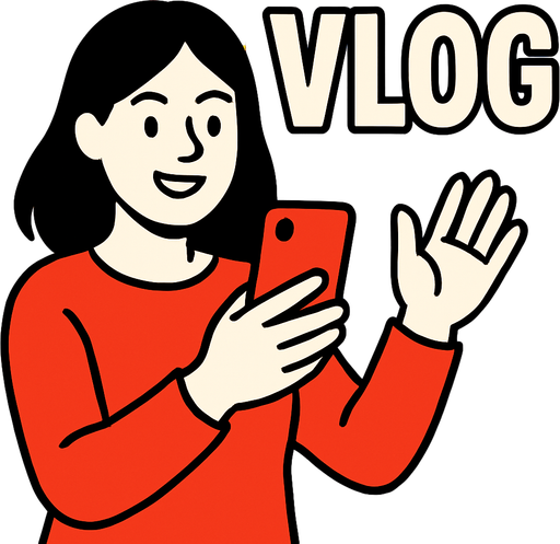 youtube thumbnail for vlog.
2d.  High contrast.  No shadows