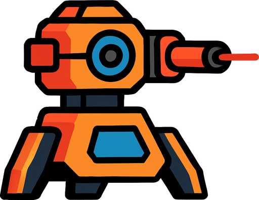 Laserturret.
In-Game asset.  2d.  High contrast.  No shadows