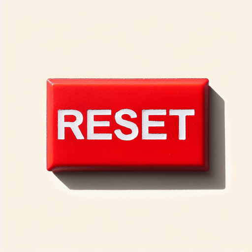 basic red horizontal rectangle button with white text "RESET".