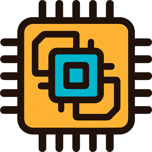 computer chip.
In-Game asset.  2d.  High contrast.  No shadows