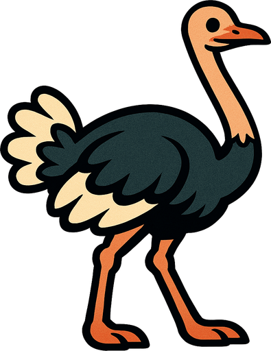 Ostrich.
In-Game asset.  2d.  High contrast.  No shadows