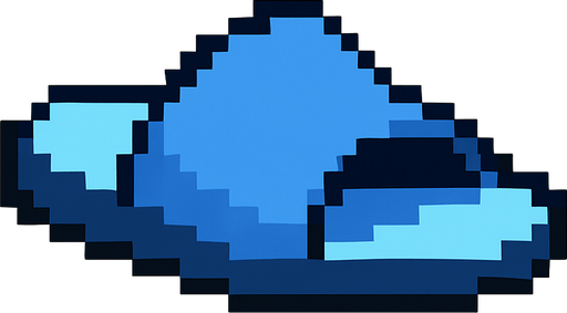 pixel art sliper.
In-Game asset.  2d.  High contrast.  No shadows