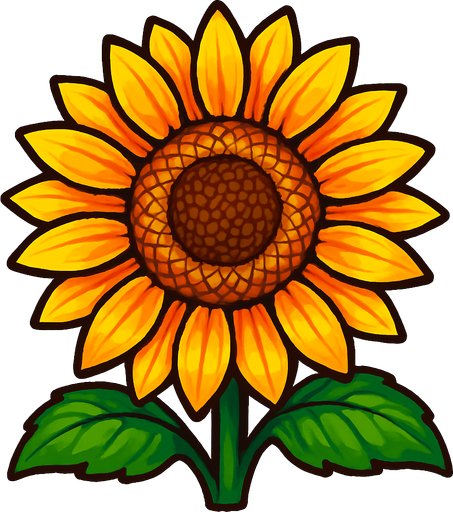 Sunflower. Front. Make it vibrant..
In-Game asset.  2d.  High contrast.  No shadows