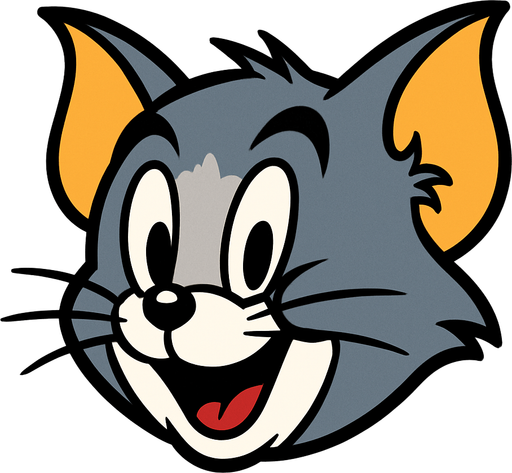 Tom ve Jerry kısmından Tom'un yuvarlak kafasını oluştur.
In-Game asset.  High contrast.  No shadows