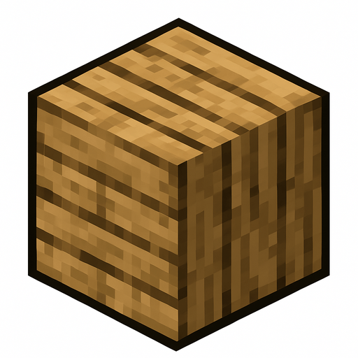 minecraft tahta blok.
In-Game asset.  High contrast.  No shadows