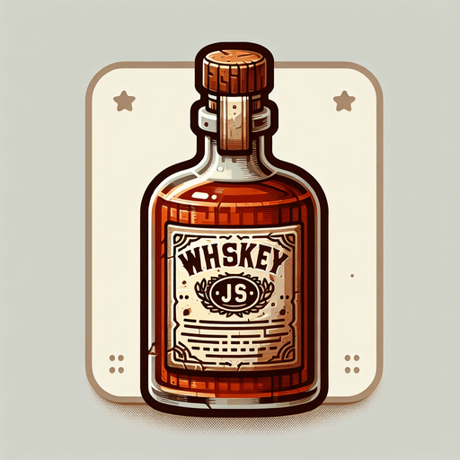 western bottle of whiskey..
Single Game Texture. In-Game asset. 2d. Blank background. High contrast. No shadows.