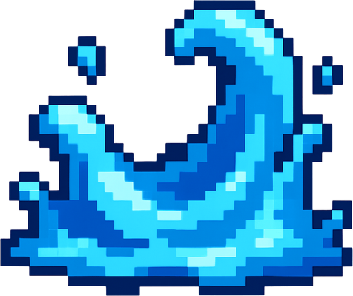 water pixel.
In-Game asset.  2d.  High contrast.  No shadows