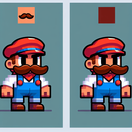 mario tasarla.
Single Game Texture.  In-Game asset.  2d.  Blank background.  High contrast.  No shadows