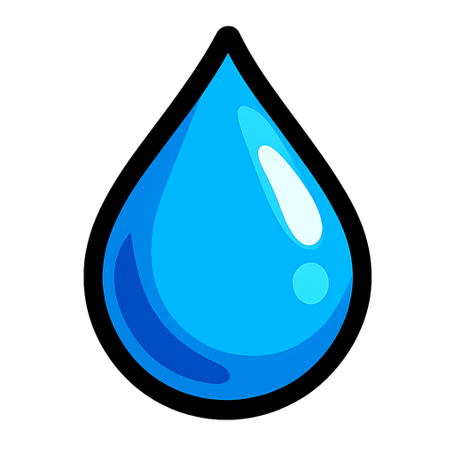 water drop.
In-Game asset.  2d.  High contrast.  No shadows