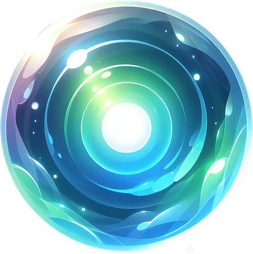 Soft circular glow effect with a bright white center fading into soft blue and green edges. The glow should be smooth and slightly pulsating. Transparent background (PNG format), suitable for overlay on a soccer goal or ball to highlight special moments in a mobile soccer game.".
Single Game Texture.  In-Game asset.  2d.  Blank background.  High contrast.  No shadows
