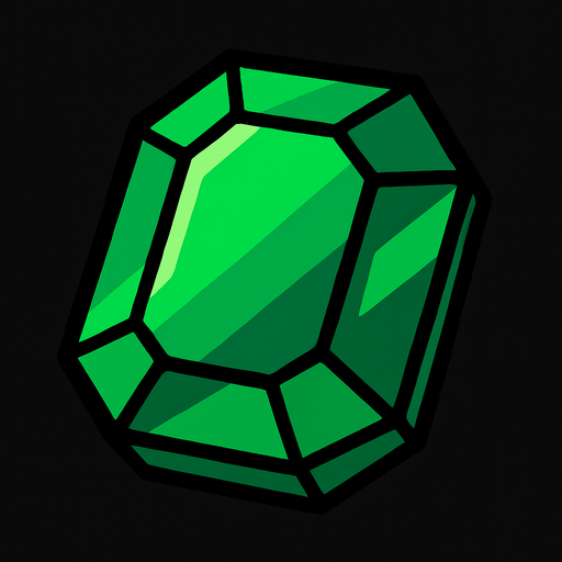 zümrüt.
In-Game asset.  2d.  High contrast.  No shadows