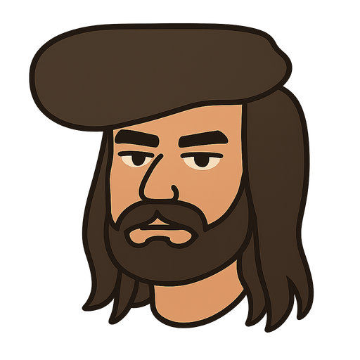sakallı bıyıklı uzun saçlı adam. No background. Transparent background. Blank background. No shadows. 2d. In-Game asset. flat
