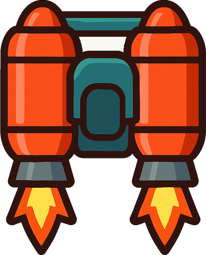 A jetpack.
In-Game asset.  2d.  High contrast.  No shadows