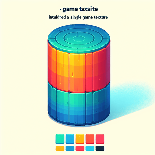 Make a colorful cylender.
Single Game Texture. In-Game asset. 2d. Blank background. High contrast. No shadows.