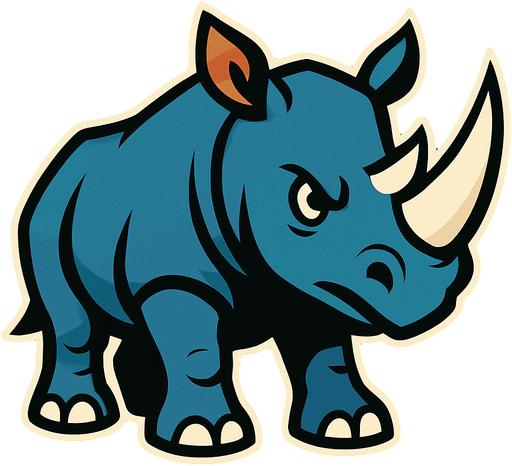 Rhino.
In-Game asset.  2d.  High contrast.  No shadows