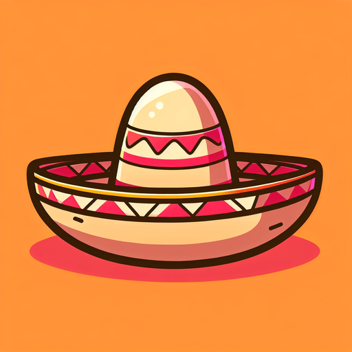 A sombrero. Side profile. Cartoon..
Single Game Texture.  In-Game asset.  2d.  Blank background.  High contrast.  No shadows