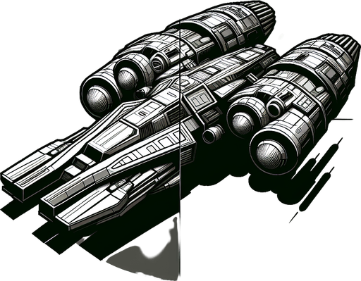 player ship.
Single Game Texture.  In-Game asset.  2d.  Blank background.  High contrast.  No shadows
