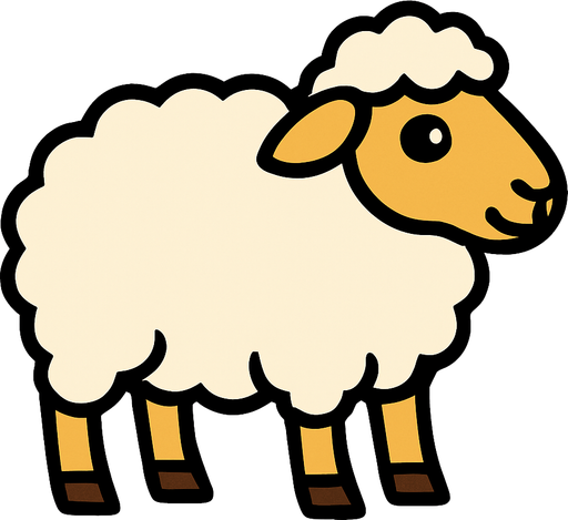 Koyun.
In-Game asset.  2d.  High contrast.  No shadows