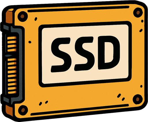 SSD bilgisayar Parçası.
In-Game asset.  2d.  High contrast.  No shadows