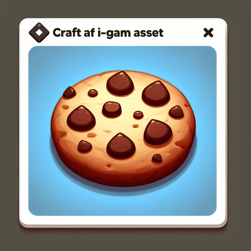 Chocolate chip cookie.
Single Game Texture.  In-Game asset.  2d.  Blank background.  High contrast.  No shadows