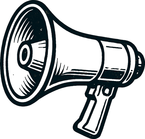 Beyaz bir megafon görseli oluştur . Retro temada olsun !.
In-Game asset.  2d.  High contrast.  No shadows