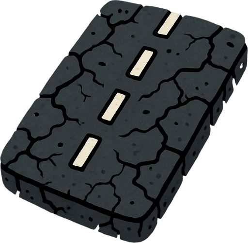 asvalt.
In-Game asset.  2d.  High contrast.  No shadows