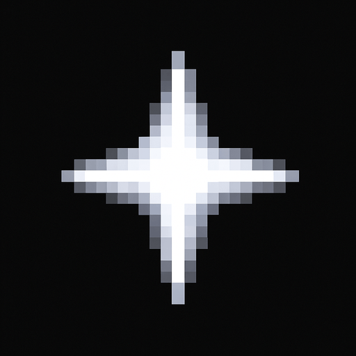 white shiny little star 2d pixel art.
In-Game asset.  2d.  High contrast.  No shadows