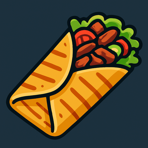 Döner Shavurma.
In-Game asset.  2d.  High contrast.  No shadows