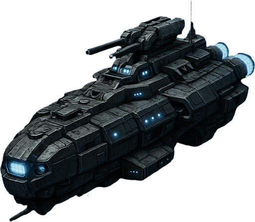 uzay savaş gemisi - gerçekçi - yazısız.
In-Game asset.  High contrast.  No shadows