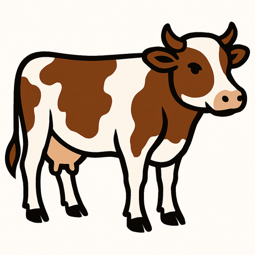 inek kahverengi beyaz..
In-Game asset.  2d.  High contrast.  No shadows