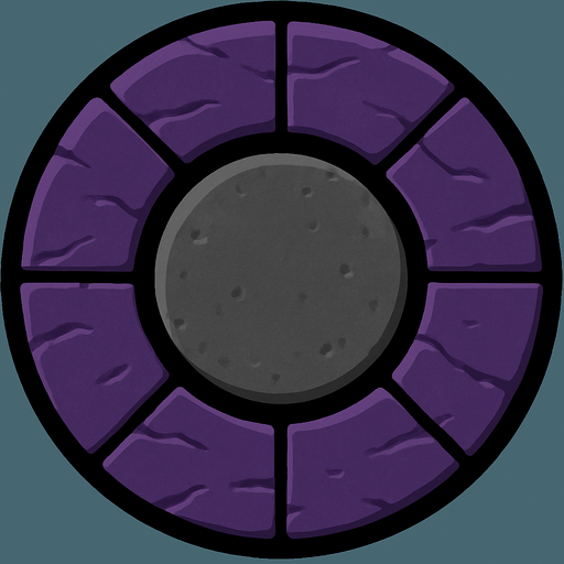 Make a circle of purple tiles whit a hole of cement