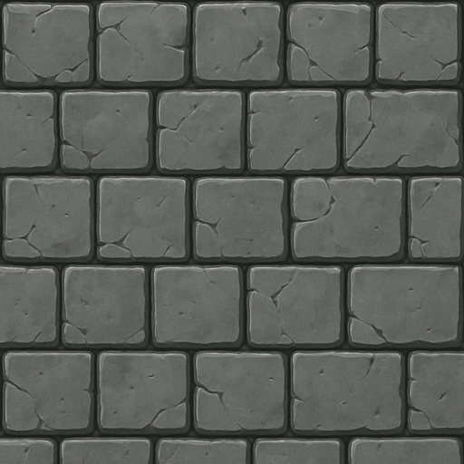 Por favor haz la textura de piedras cuadradas desde arriba, las piedras color plomo