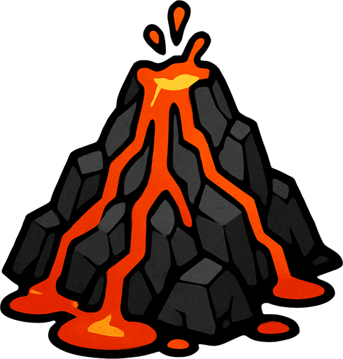 Stone volcanic.
In-Game asset.  2d.  High contrast.  No shadows