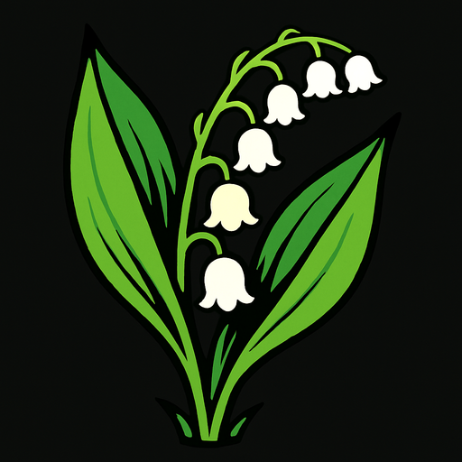 Lily of the Valley.
In-Game asset.  2d.  High contrast.  No shadows