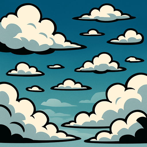 bulutlu bir hava.
In-Game asset.  2d.  High contrast.  No shadows
