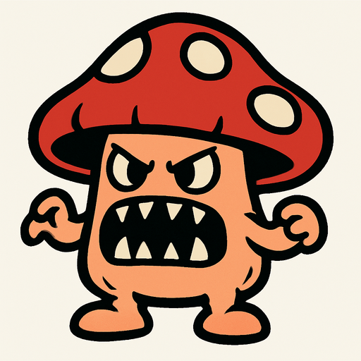 KÜÇÜK AYAKLARI OLAN MANTAR CANAVARI.
In-Game asset.  2d.  High contrast.  No shadows