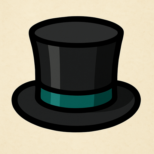 Top hat.
In-Game asset.  2d.  High contrast.  No shadows