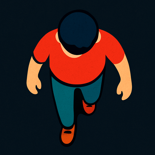 üstden çekilmiş yaya.
In-Game asset.  2d.  High contrast.  No shadows