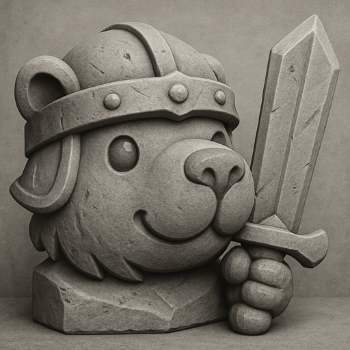 Recrealo en una escultura. Utiliza un estilo cartoon. Usas colores grises.