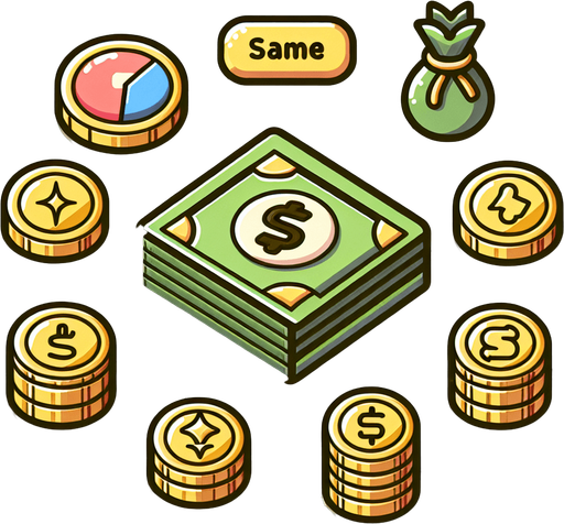 Money.
Single Game Texture. In-Game asset. 2d. Blank background. High contrast. No shadows.