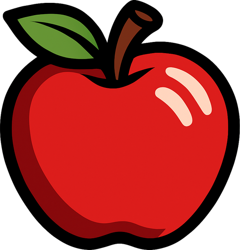 Apple.
In-Game asset.  2d.  High contrast.  No shadows