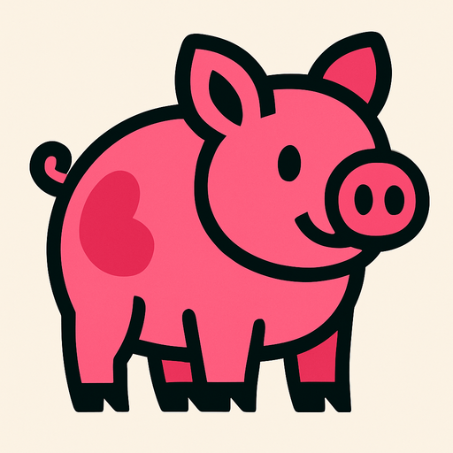 Pig.
In-Game asset.  2d.  High contrast.  No shadows