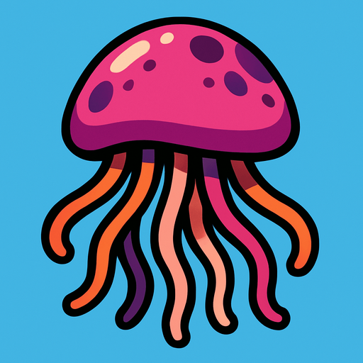 jelly fish.
In-Game asset.  2d.  High contrast.  No shadows