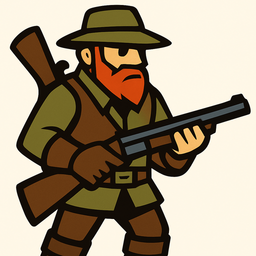 Hunter.
In-Game asset.  2d.  High contrast.  No shadows