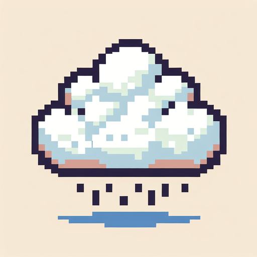 pixel art cloud.
Single Game Texture. In-Game asset. 2d. Blank background. High contrast. No shadows.